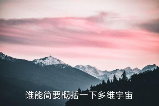 誰能簡要概括一下多維宇宙