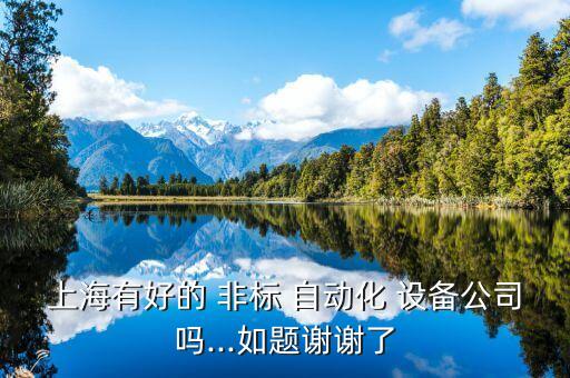 上海有好的 非標(biāo) 自動化 設(shè)備公司嗎...如題謝謝了