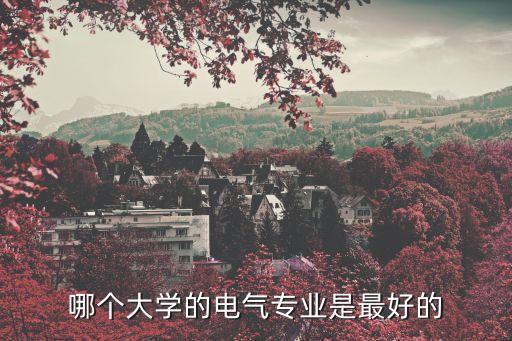 哪個(gè)大學(xué)的電氣專業(yè)是最好的