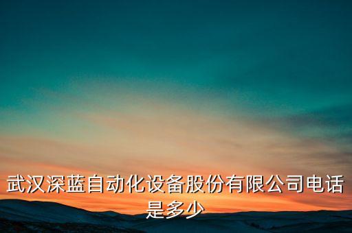 武漢深藍(lán)自動化設(shè)備股份有限公司電話是多少