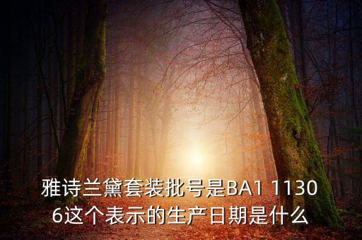 雅詩蘭黛套裝批號是BA1 11306這個表示的生產(chǎn)日期是什么
