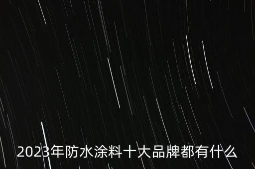 2023年防水涂料十大品牌都有什么