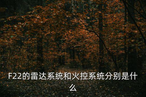 F22的雷達(dá)系統(tǒng)和火控系統(tǒng)分別是什么