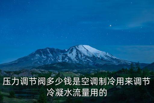 壓力調(diào)節(jié)閥多少錢是空調(diào)制冷用來調(diào)節(jié)冷凝水流量用的