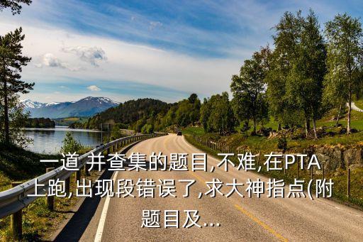 一道 并查集的題目,不難,在PTA上跑,出現(xiàn)段錯誤了,求大神指點(附題目及...