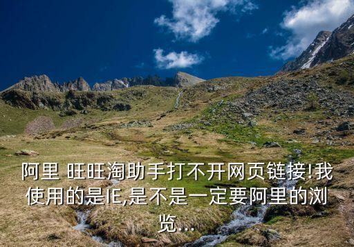 阿里 旺旺淘助手打不開網(wǎng)頁鏈接!我使用的是IE,是不是一定要阿里的瀏覽...