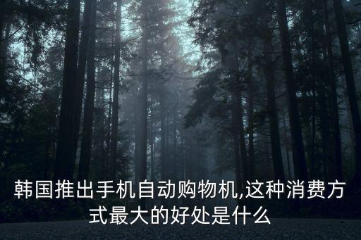 韓國推出手機(jī)自動購物機(jī),這種消費方式最大的好處是什么