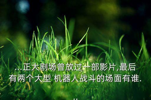 ...正大劇場曾放過一部影片,最后有兩個大型 機(jī)器人戰(zhàn)斗的場面有誰...