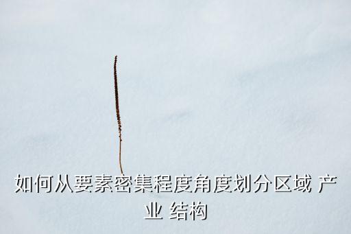 如何從要素密集程度角度劃分區(qū)域 產業(yè) 結構