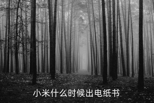 小米什么時(shí)候出電紙書(shū)