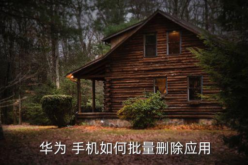  華為 手機(jī)如何批量刪除應(yīng)用