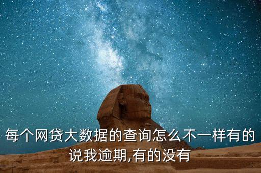 每個網(wǎng)貸大數(shù)據(jù)的查詢怎么不一樣有的說我逾期,有的沒有