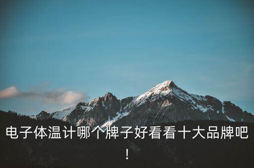 電子體溫計(jì)哪個(gè)牌子好看看十大品牌吧!