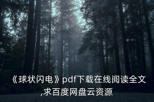 《球狀閃電》pdf下載在線閱讀全文,求百度網(wǎng)盤云資源