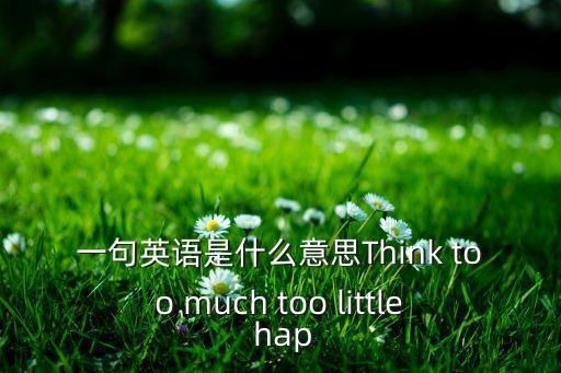 一句英語是什么意思Think too much too little hap