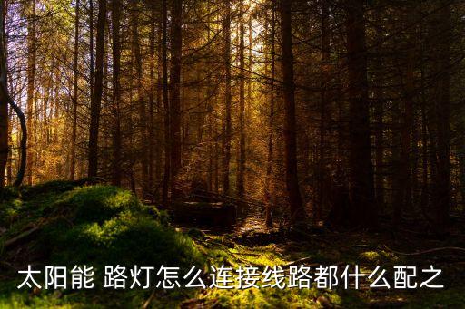 太陽能 路燈怎么連接線路都什么配之