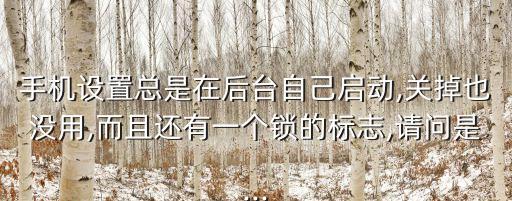 手機(jī)設(shè)置總是在后臺自己啟動(dòng),關(guān)掉也沒用,而且還有一個(gè)鎖的標(biāo)志,請問是...
