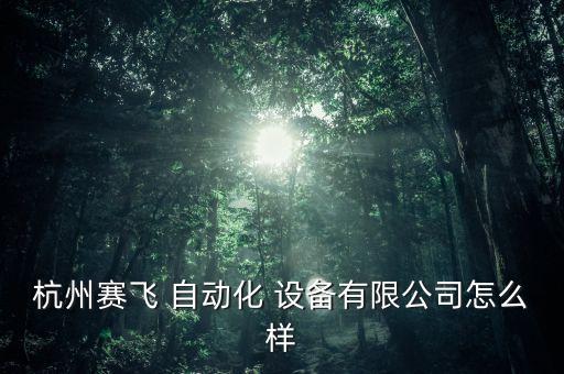 杭州賽飛 自動(dòng)化 設(shè)備有限公司怎么樣