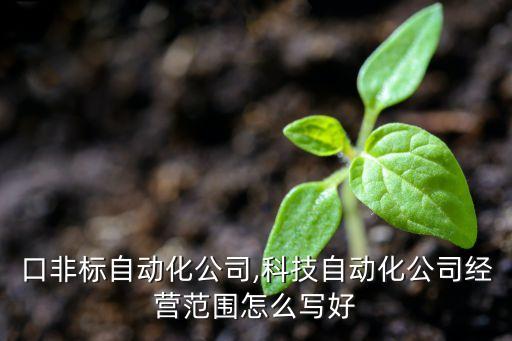 丹江口非標(biāo)自動化公司,科技自動化公司經(jīng)營范圍怎么寫好?