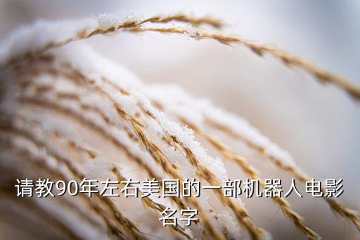 請(qǐng)教90年左右美國(guó)的一部機(jī)器人電影名字