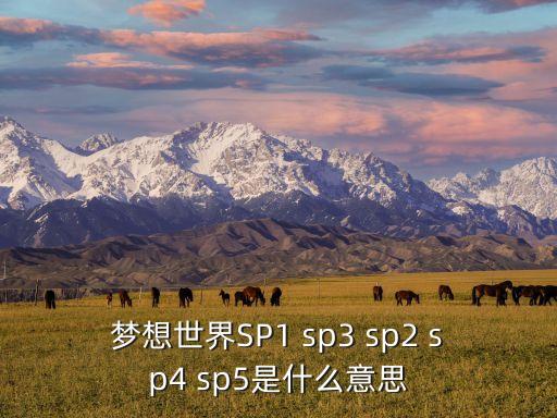 夢想世界SP1 sp3 sp2 sp4 sp5是什么意思