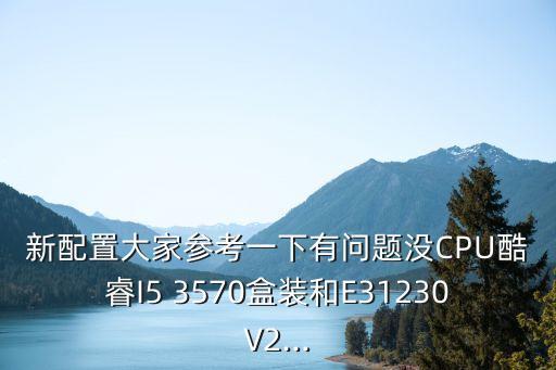 新配置大家參考一下有問(wèn)題沒CPU酷睿I5 3570盒裝和E31230V2...