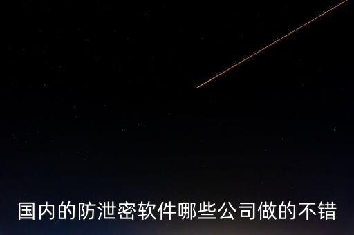 國內(nèi)的防泄密軟件哪些公司做的不錯
