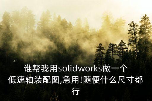 誰幫我用solidworks做一個(gè)低速軸裝配圖,急用!隨便什么尺寸都行
