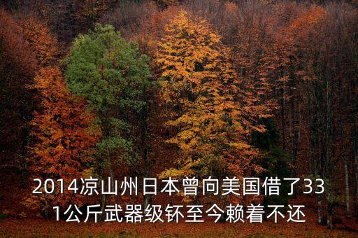 2014涼山州日本曾向美國(guó)借了331公斤武器級(jí)钚至今賴(lài)著不還