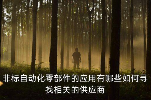 非標(biāo)自動(dòng)化零部件的應(yīng)用有哪些如何尋找相關(guān)的供應(yīng)商
