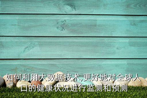 如何利用大數(shù)據(jù)技術(shù),更好地對全球人口的健康狀況進行監(jiān)測和預測