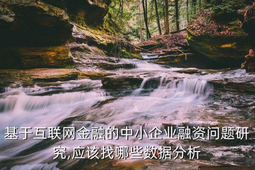 基于互聯(lián)網(wǎng)金融的中小企業(yè)融資問(wèn)題研究,應(yīng)該找哪些數(shù)據(jù)分析