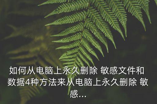 如何從電腦上永久刪除 敏感文件和 數(shù)據(jù)4種方法來從電腦上永久刪除 敏感...