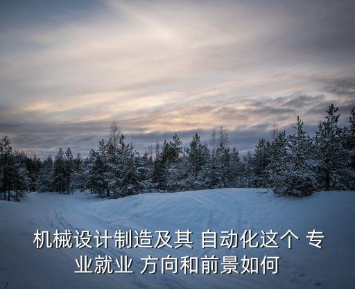  機(jī)械設(shè)計(jì)制造及其 自動(dòng)化這個(gè) 專業(yè)就業(yè) 方向和前景如何