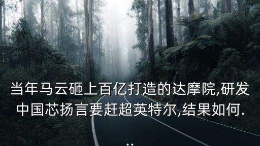 當(dāng)年馬云砸上百億打造的達(dá)摩院,研發(fā)中國芯揚(yáng)言要趕超英特爾,結(jié)果如何...