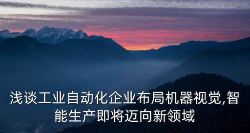淺談工業(yè)自動化企業(yè)布局機器視覺,智能生產(chǎn)即將邁向新領(lǐng)域