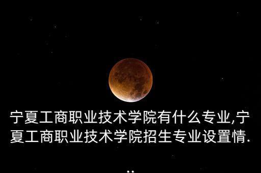 寧夏工商職業(yè)技術學院有什么專業(yè),寧夏工商職業(yè)技術學院招生專業(yè)設置情...