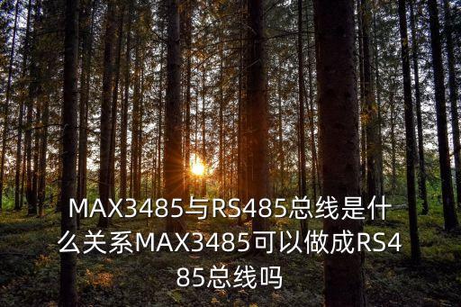 MAX3485與RS485總線是什么關(guān)系MAX3485可以做成RS485總線嗎
