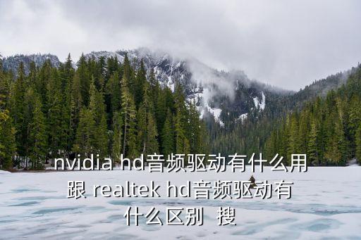 nvidia hd音頻驅(qū)動(dòng)有什么用跟 realtek hd音頻驅(qū)動(dòng)有什么區(qū)別  搜