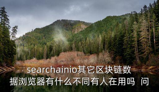 searchainio其它區(qū)塊鏈數(shù)據(jù)瀏覽器有什么不同有人在用嗎  問