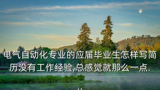電氣自動化專業(yè)的應(yīng)屆畢業(yè)生怎樣寫簡歷沒有工作經(jīng)驗(yàn),總感覺就那么一點(diǎn)...