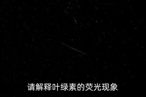 請(qǐng)解釋葉綠素的熒光現(xiàn)象