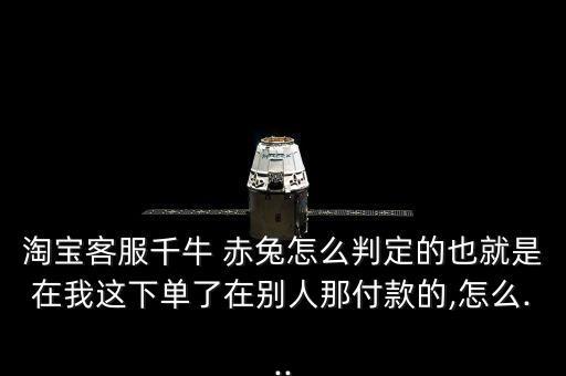 淘寶客服千牛 赤兔怎么判定的也就是在我這下單了在別人那付款的,怎么...