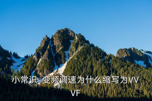 小常識(shí)  變頻調(diào)速為什么縮寫為VVVF