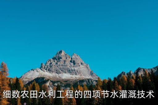 細(xì)數(shù)農(nóng)田水利工程的四項(xiàng)節(jié)水灌溉技術(shù)