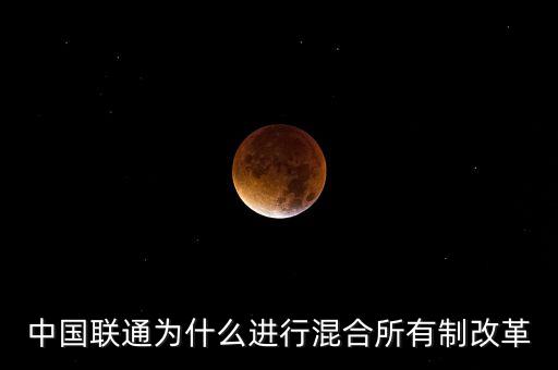 中國聯(lián)通為什么進(jìn)行混合所有制改革