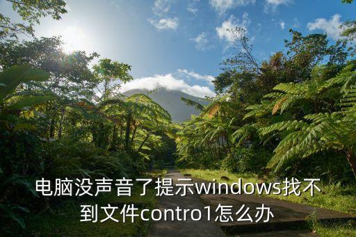 contro，電腦沒聲音了提示windows找不到文件contro1怎么辦