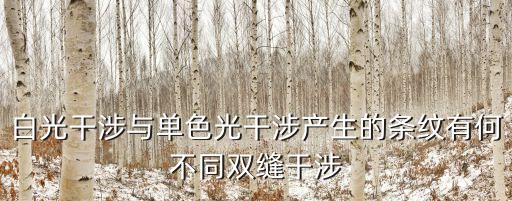白光干涉與單色光干涉產(chǎn)生的條紋有何不同雙縫干涉