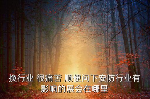 換行業(yè) 很痛苦 順便問下安防行業(yè)有影響的展會在哪里