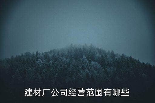 建材廠公司經(jīng)營(yíng)范圍有哪些